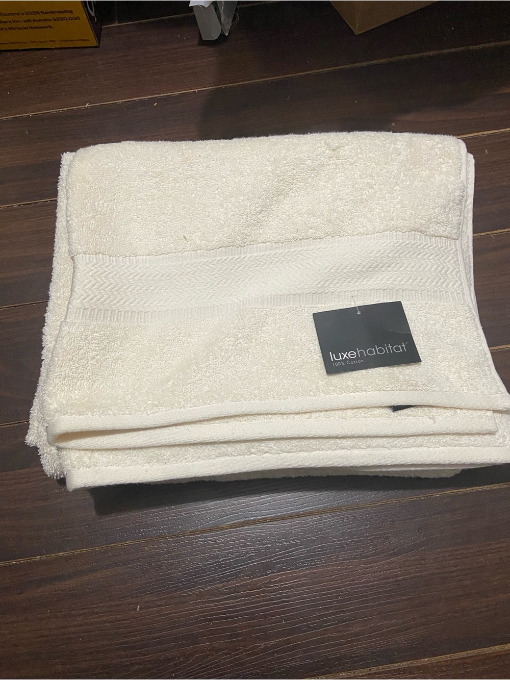 Luxe Habitat Cream Bath Towel  Cotton 31 X 52” 2 Pack